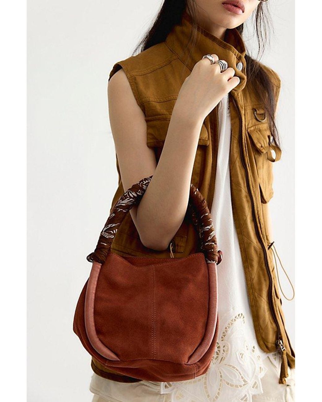 Free People Red Barlow Suede Bucket Bag