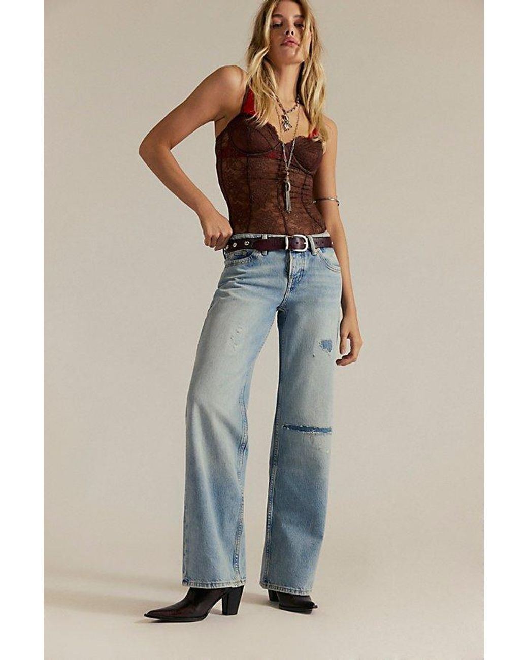 Free People Multicolor Tennessee Low-Rise Boyfriend Jeans
