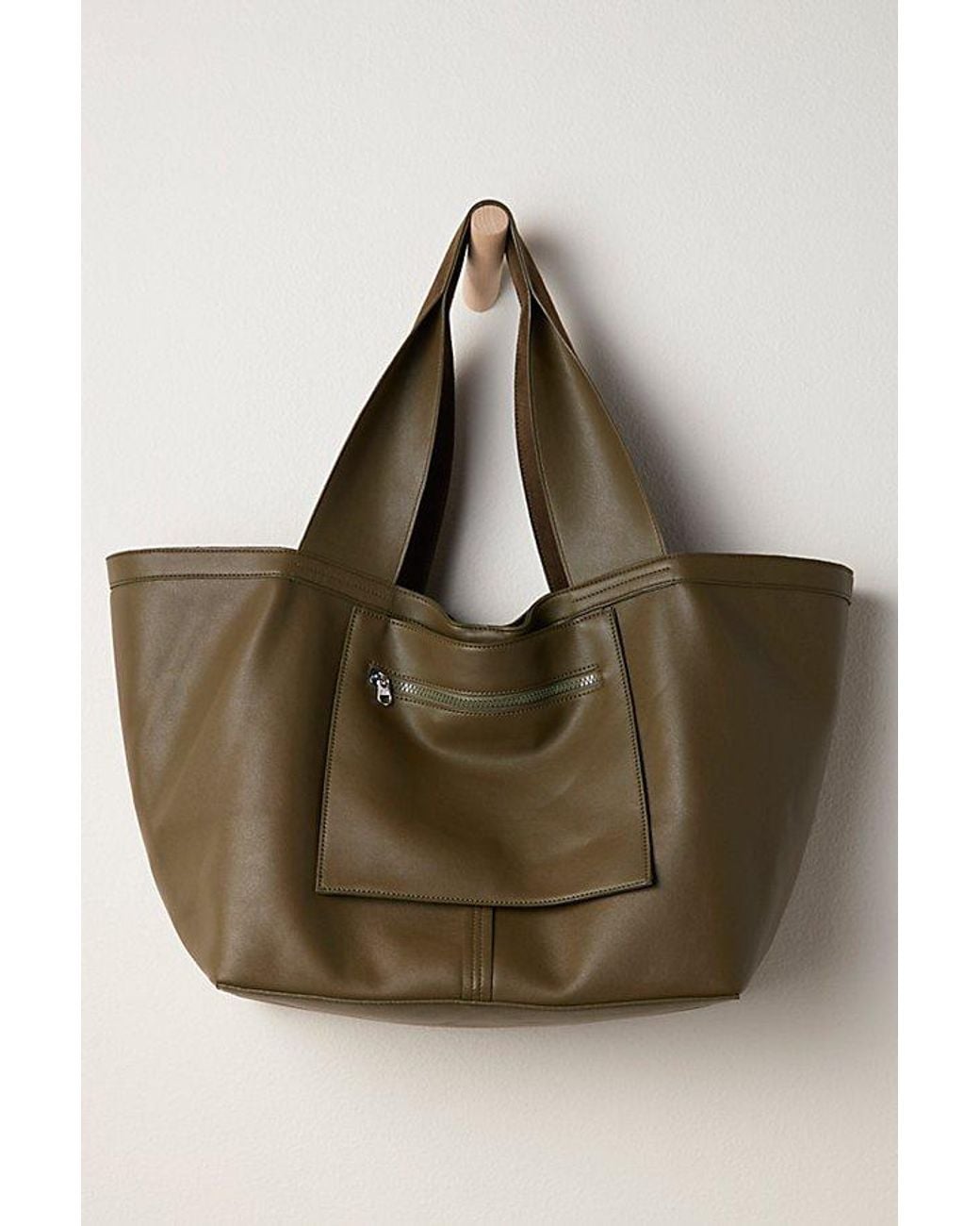 Free People Blair Reversible Vegan Suede Tote in Brown | Lyst