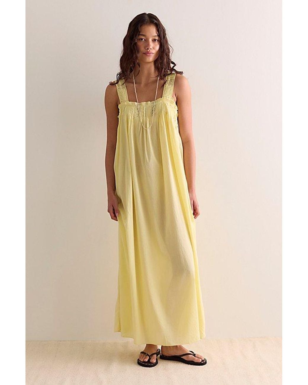Intimately By Free People Natural Salty Sol Maxi Slip Dress By