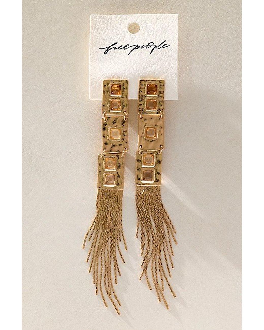 Free People Brown Nikkie Fringe Dangle Earrings