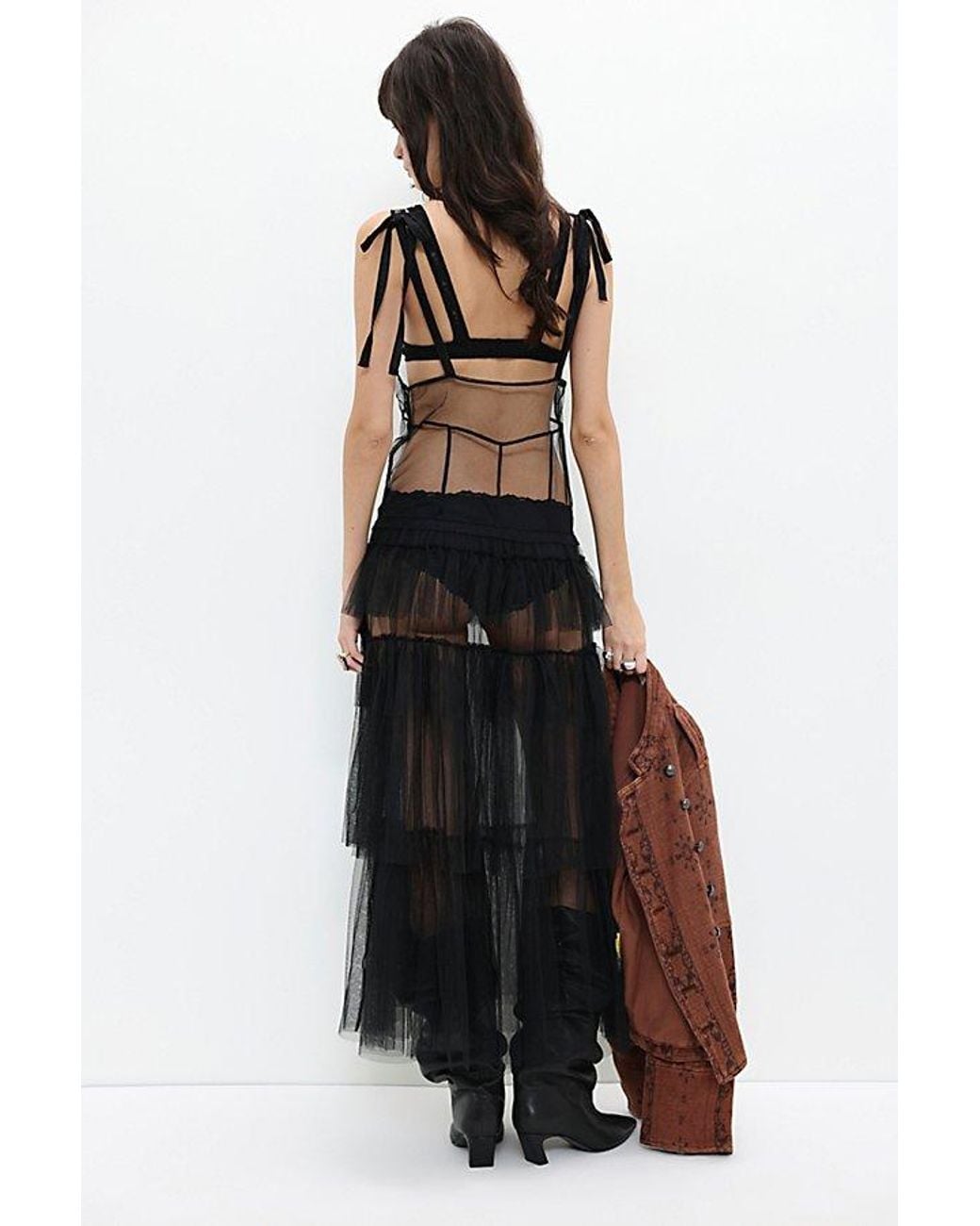 Intimately By Free People Black Big Love Maxi Slip Dress By