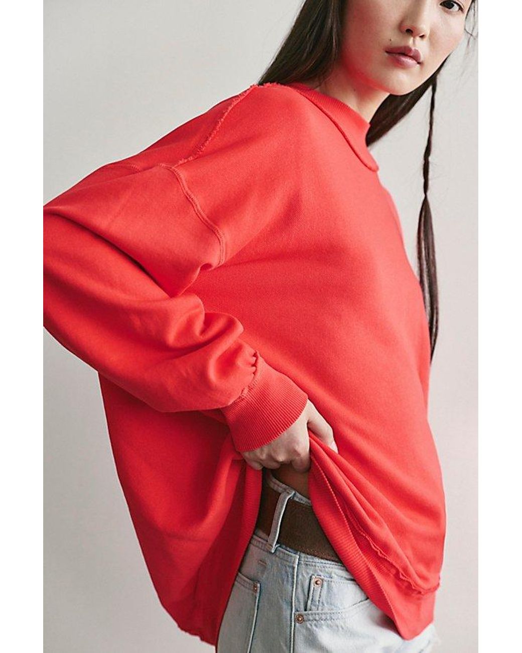 Free People Red Palm Springs Pullover