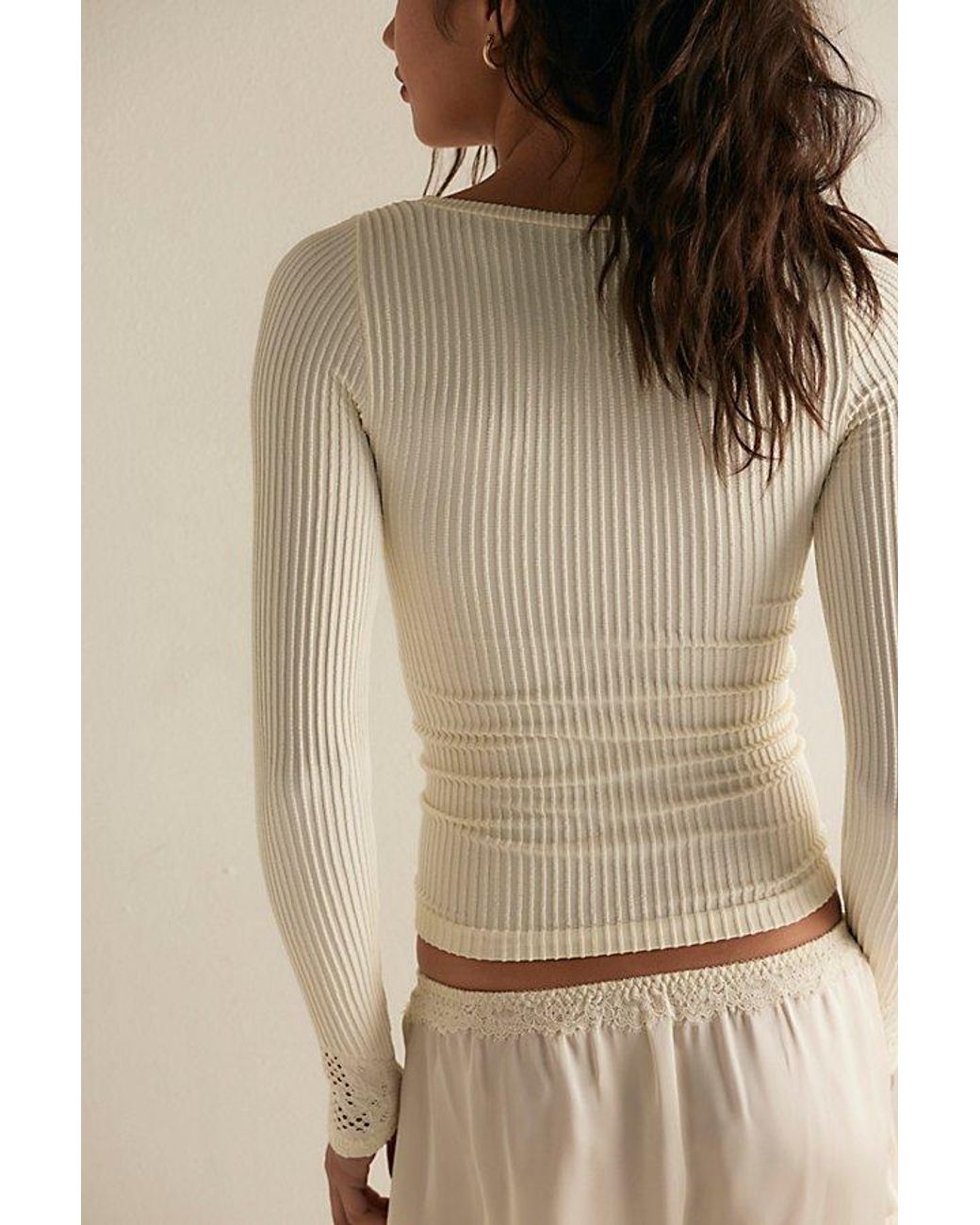 Intimately By Free People White Dynamic Duo Long Sleeve By