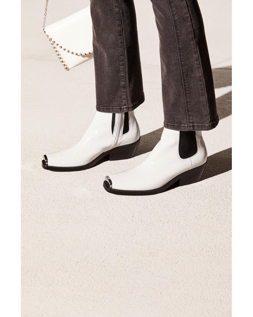 Free People Brisbane Chelsea Boot By Jeffrey Campbell in White Lyst