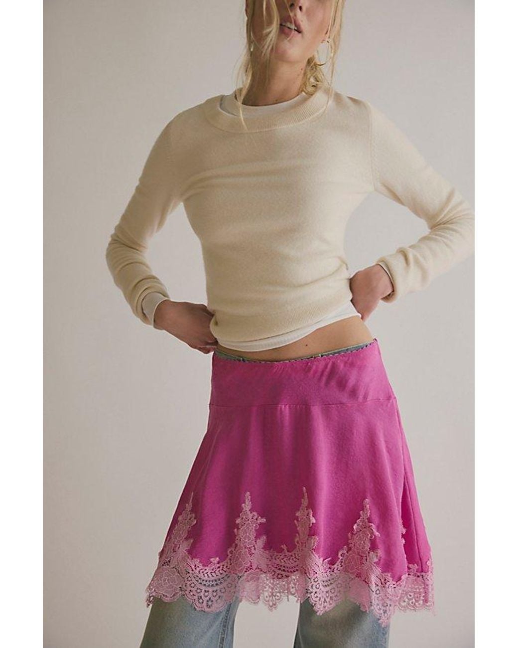 Intimately By Free People Multicolor Something Satin Mini Slip Skirt