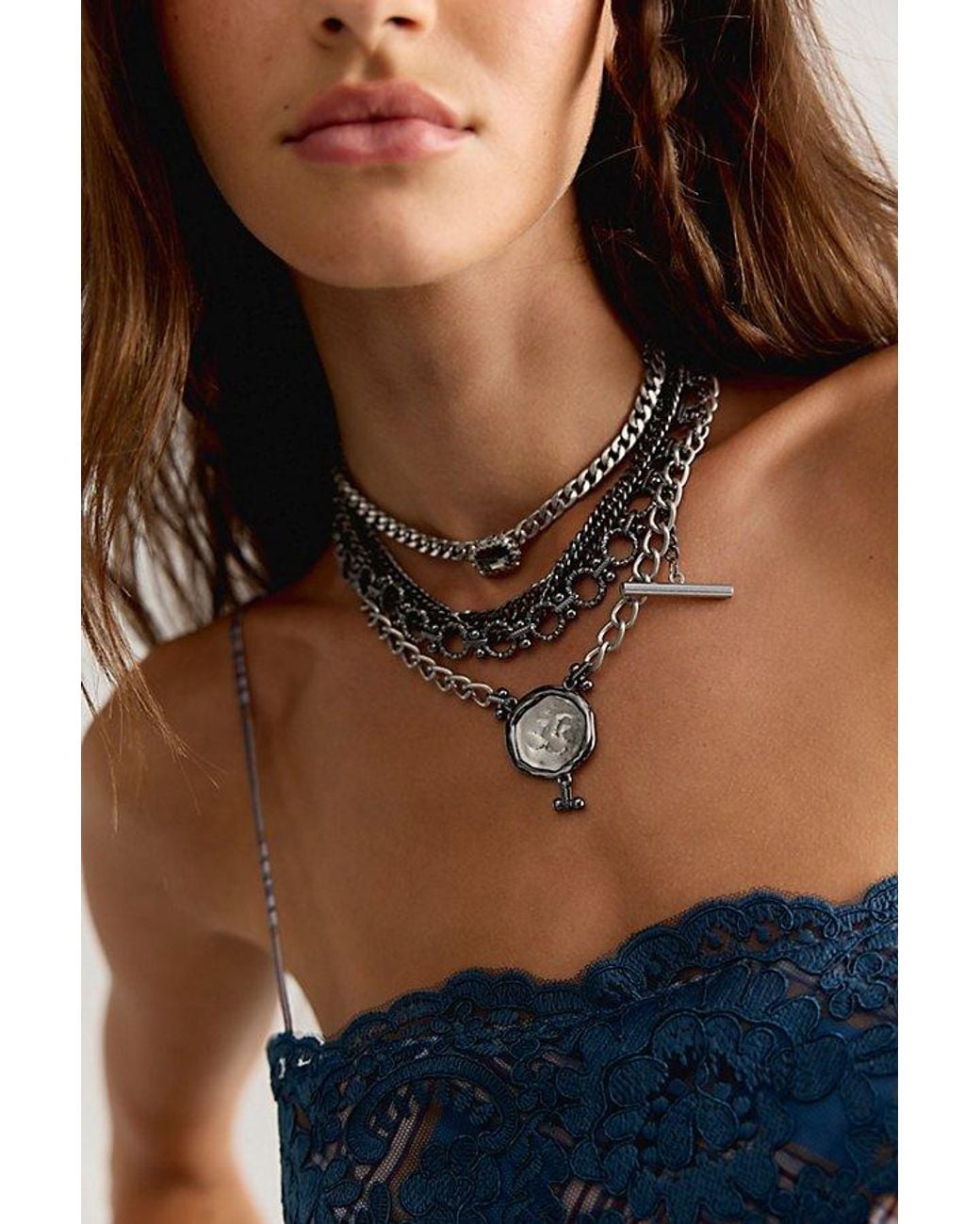 Free People Black Isolde Layer Necklace