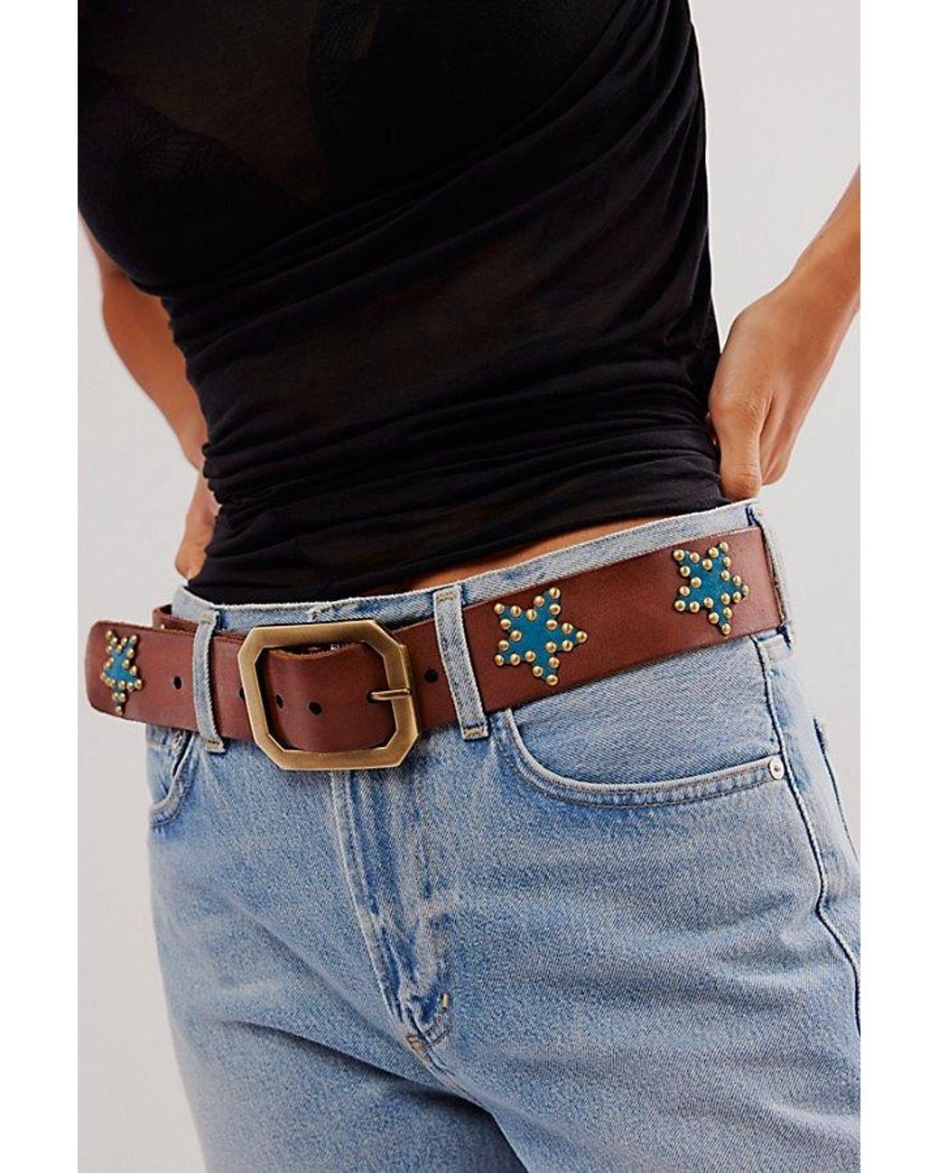 Free People Blue Starcrossed Studded Belt