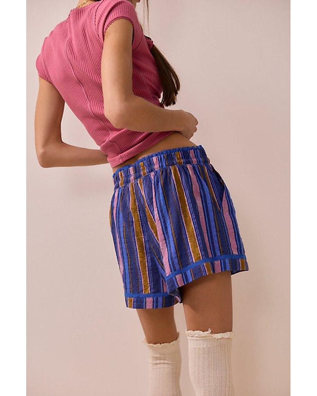 Intimately By Free People Blue On Repeat Lounge Shorts By