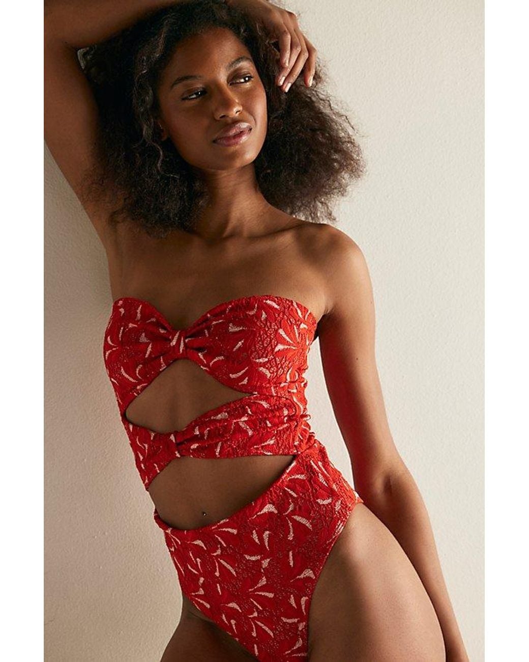 Nightcap Red Bowtie Lace Bodysuit