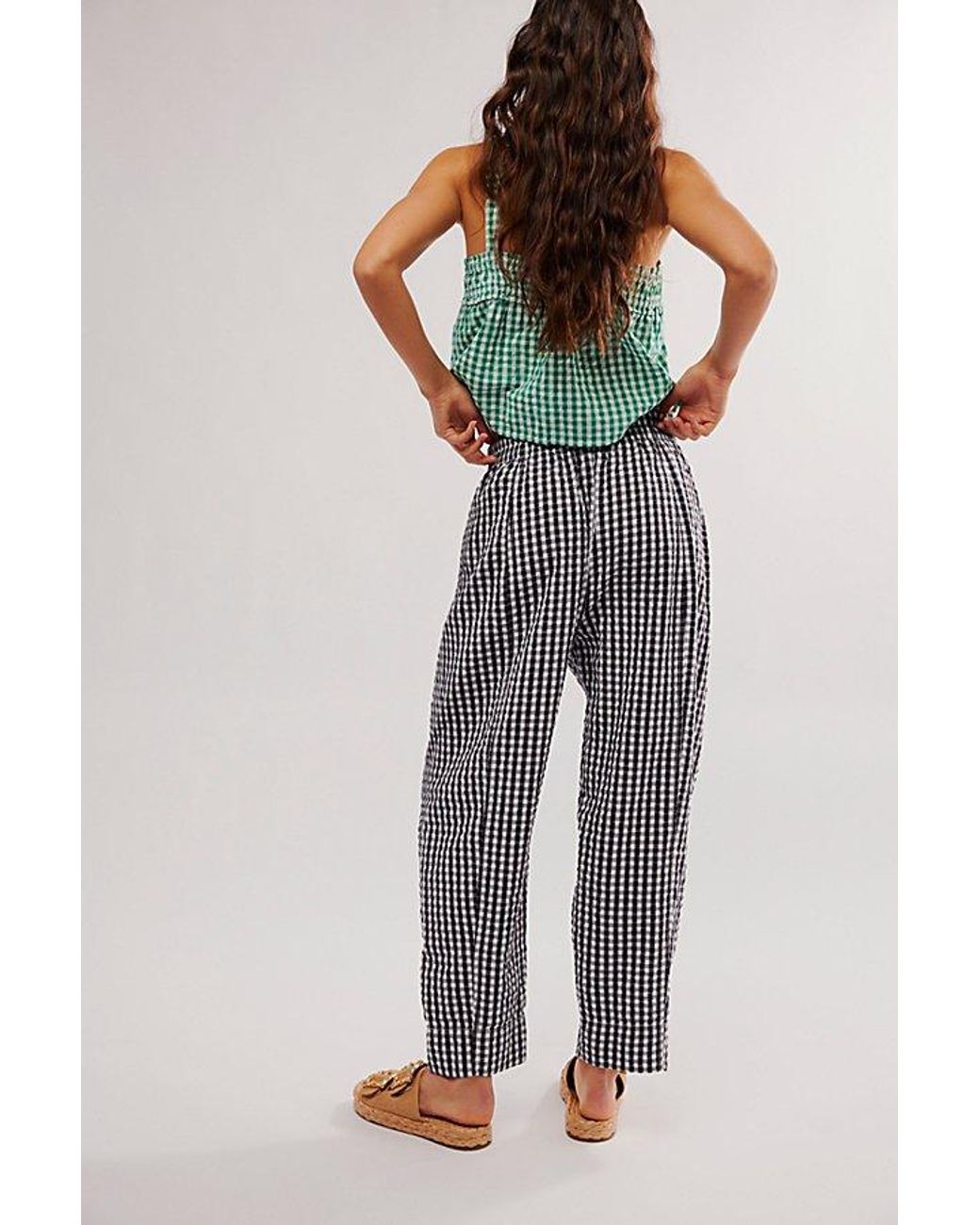 Free People Multicolor Preppy Poplin Gingham Trousers