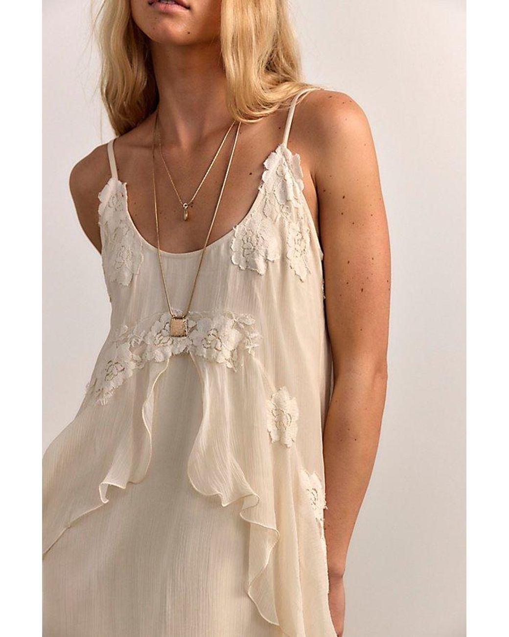 Nigel Preston Floating Angel Chiffon Maxi Dress in Natural | Lyst