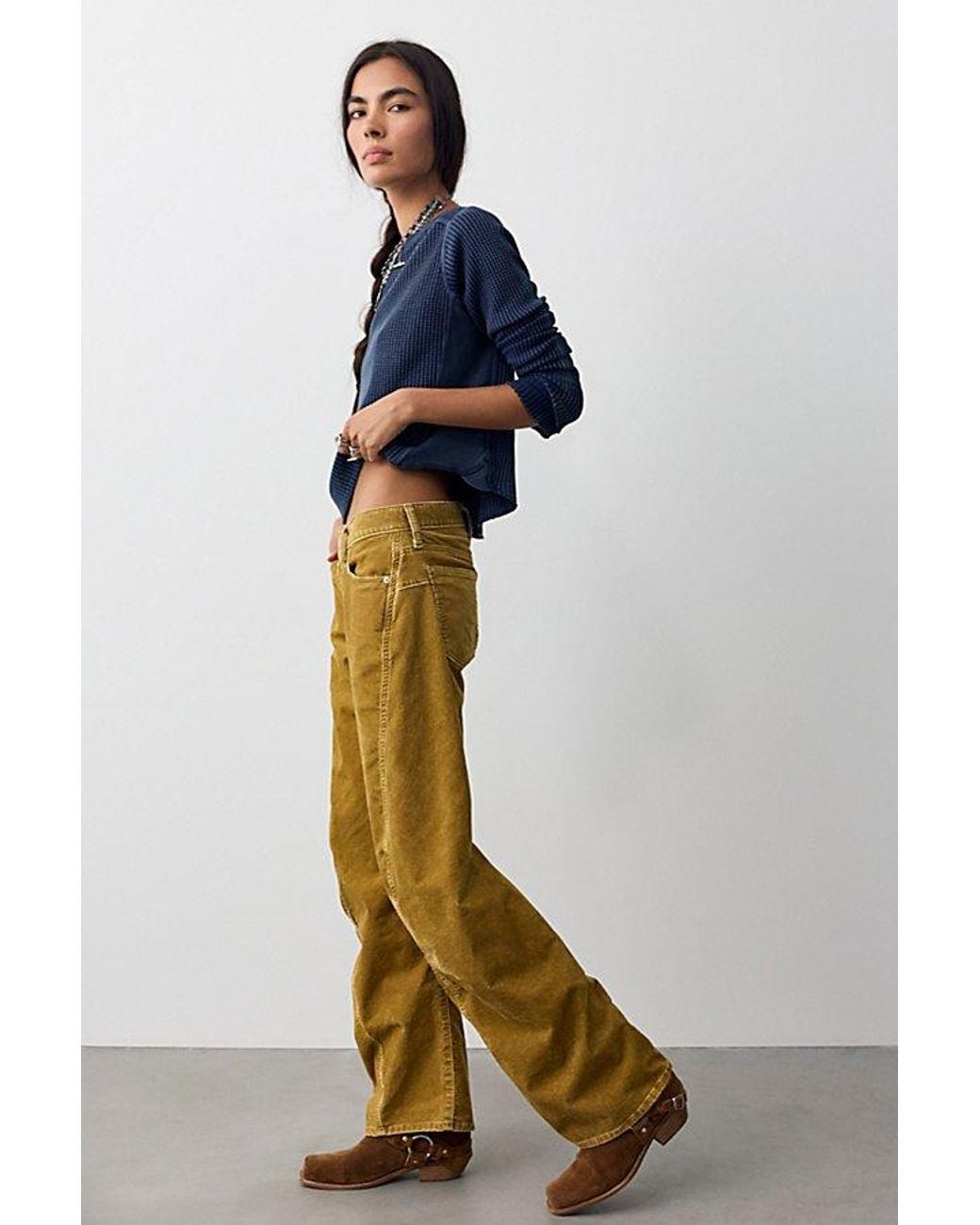 Free People Blue We The Free Fable Washed Cord Twisted Jeans