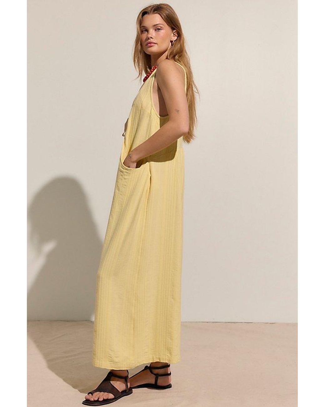 free-est Natural Easy Street Jumpsuit By