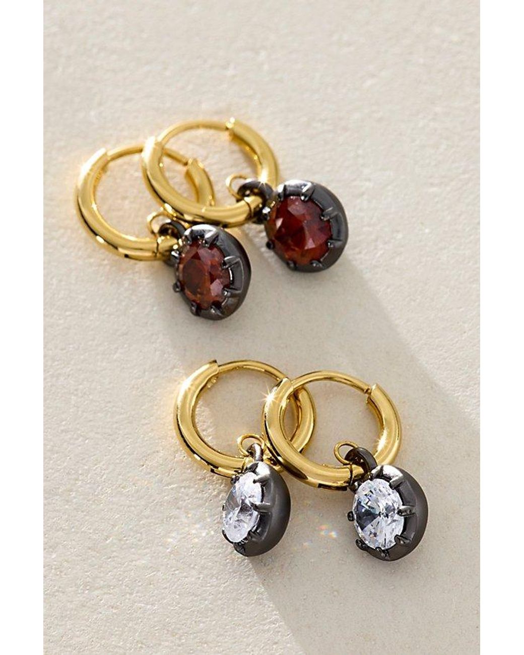 Free People Metallic Raye Hoop & Drop Earrings