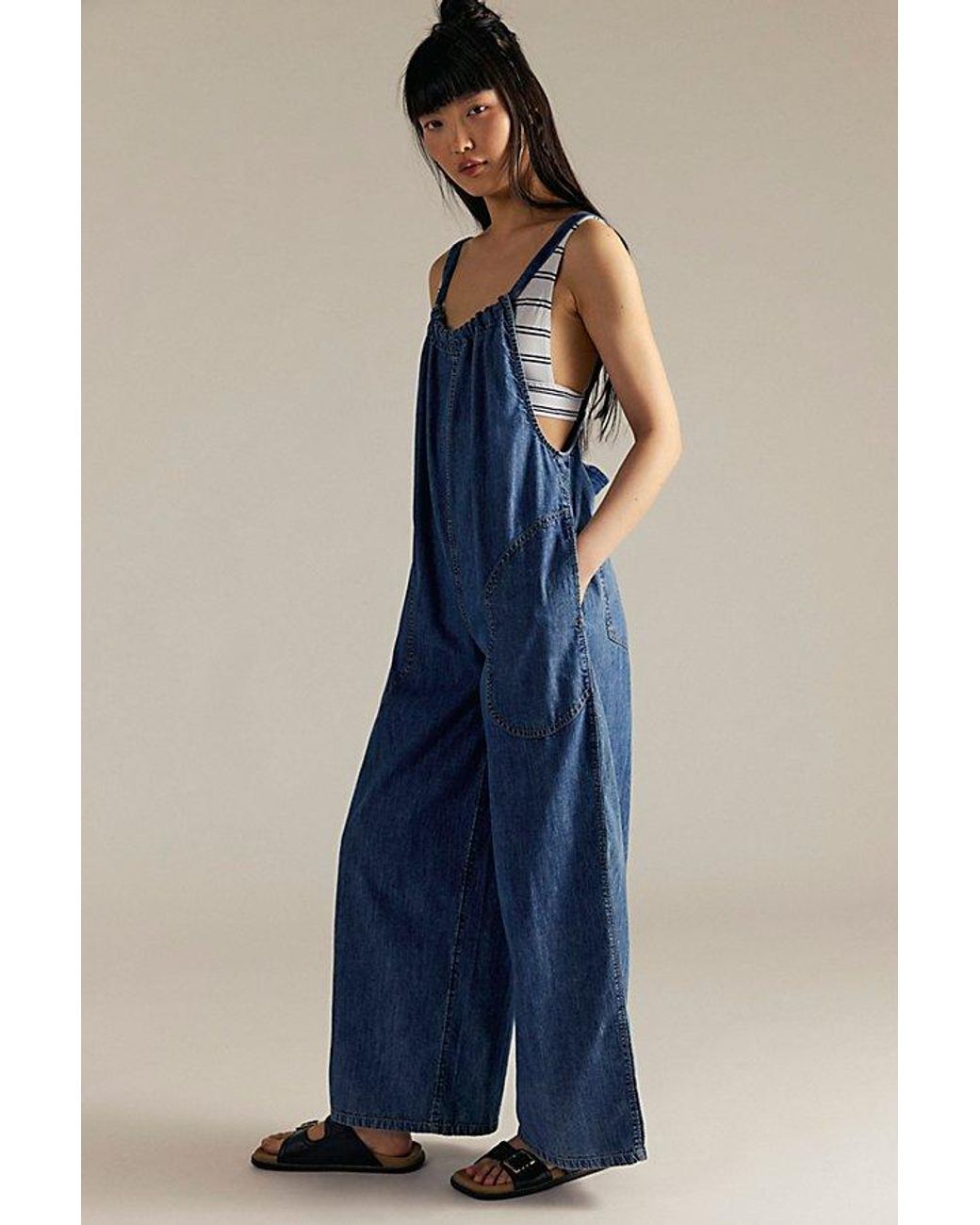 Free People Blue Freebird Jumpsuit