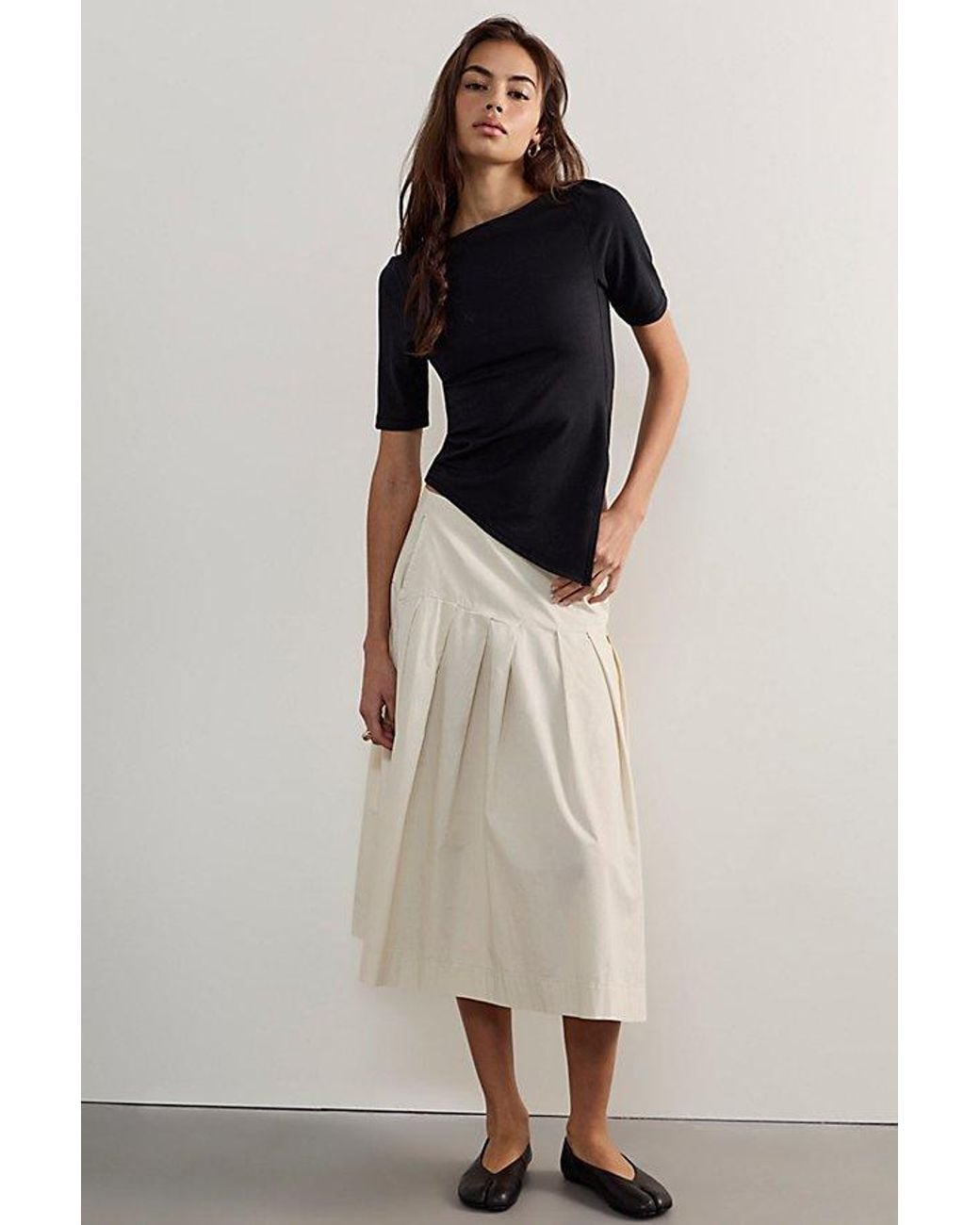 Intimately By Free People Black Easy Rotation Asymmetrical Half-Sleeve Shirt By