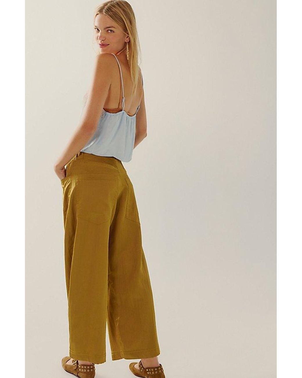 Free People Multicolor Satin Boyfriend Trousers