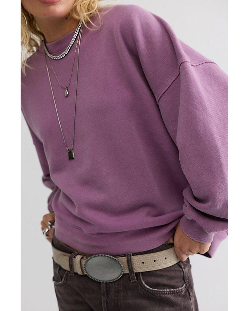 Free People Purple Jj Asymmetric Sweatshirt