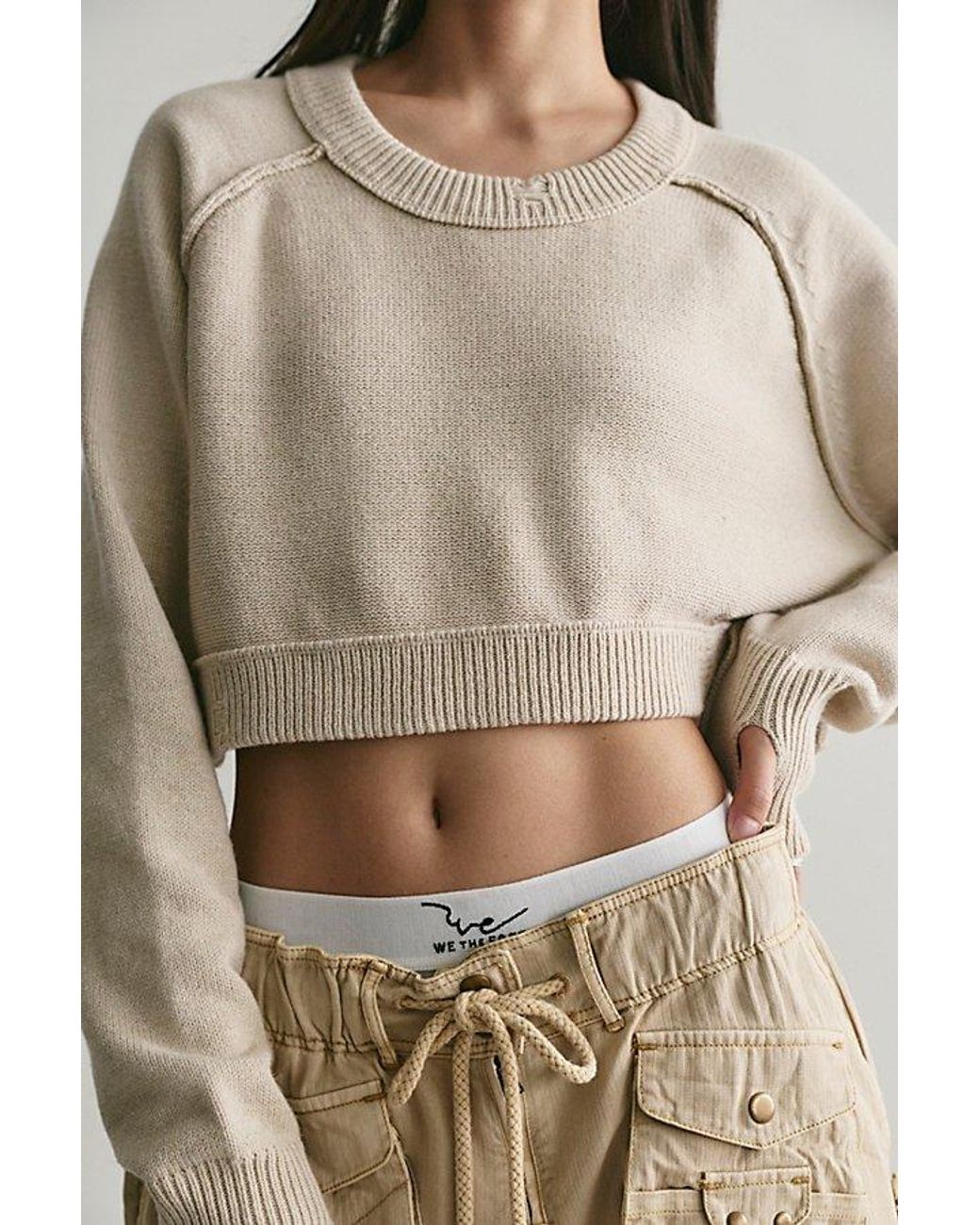Free People Brown Tennessee Cropped Pullover