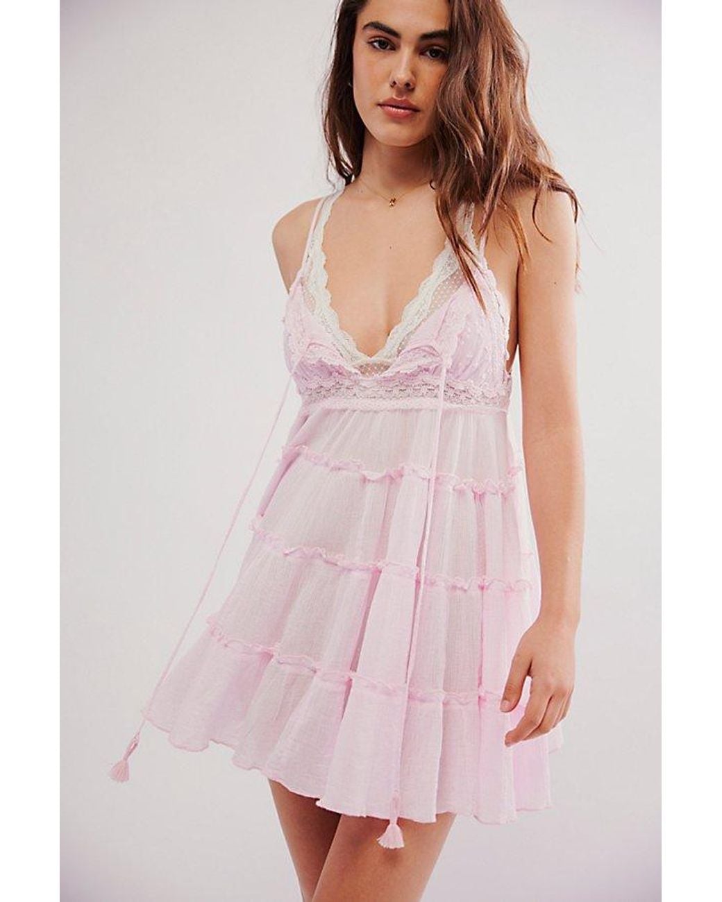 free people sunsetter mini dress Free People Sunsetter Mini Slip in Pink