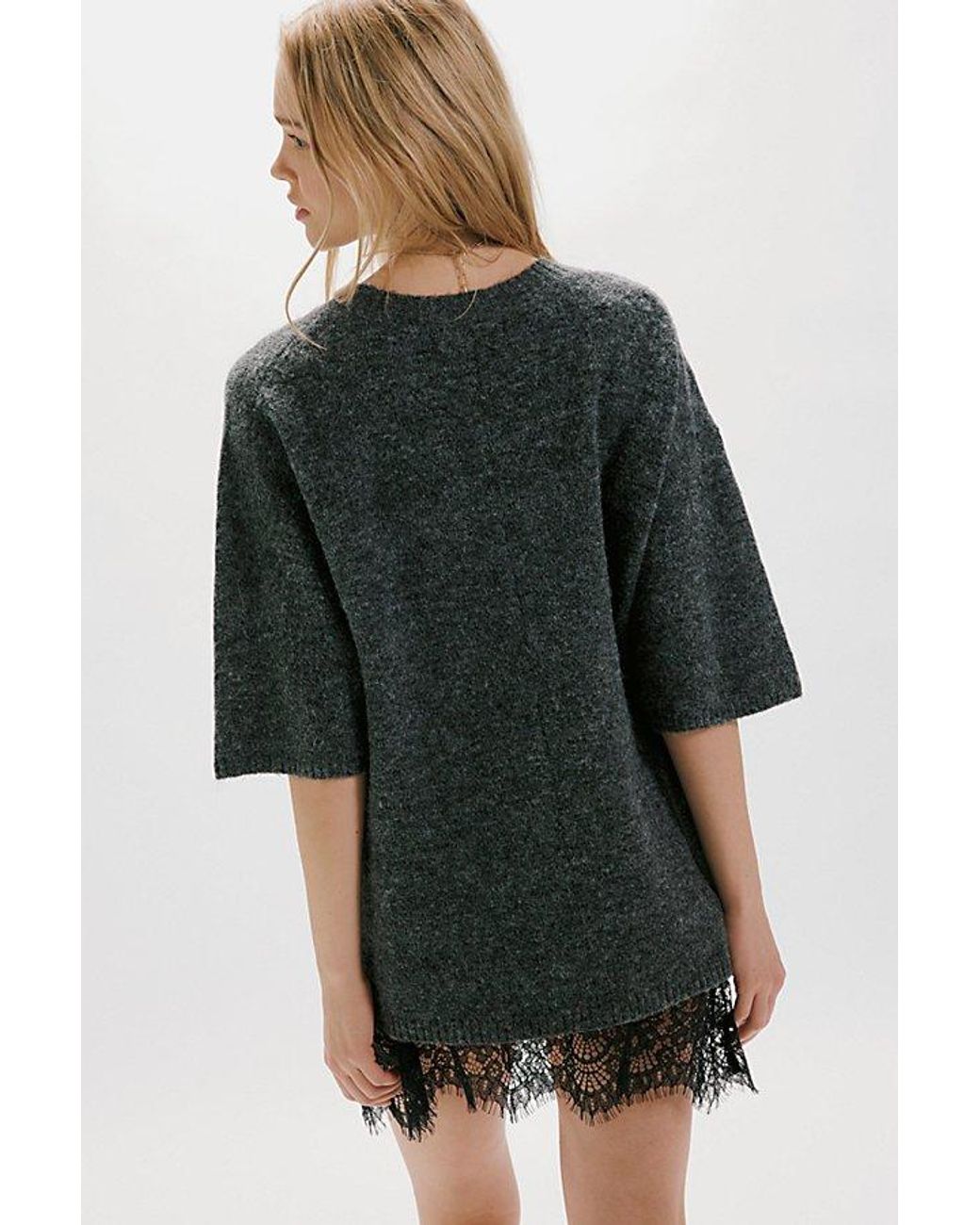 Free People Gray Margot Softspun Sweater Tee