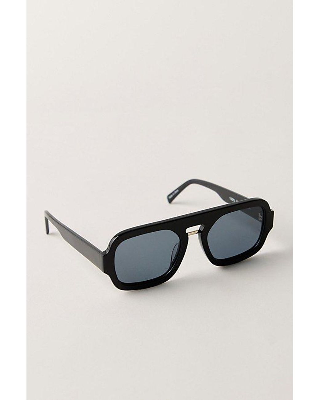 Free People Black Rhiannon Modern Aviator Polarized Sunglasses