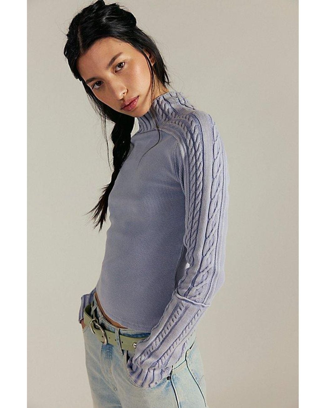 Free People Gray Breezy Swit Top