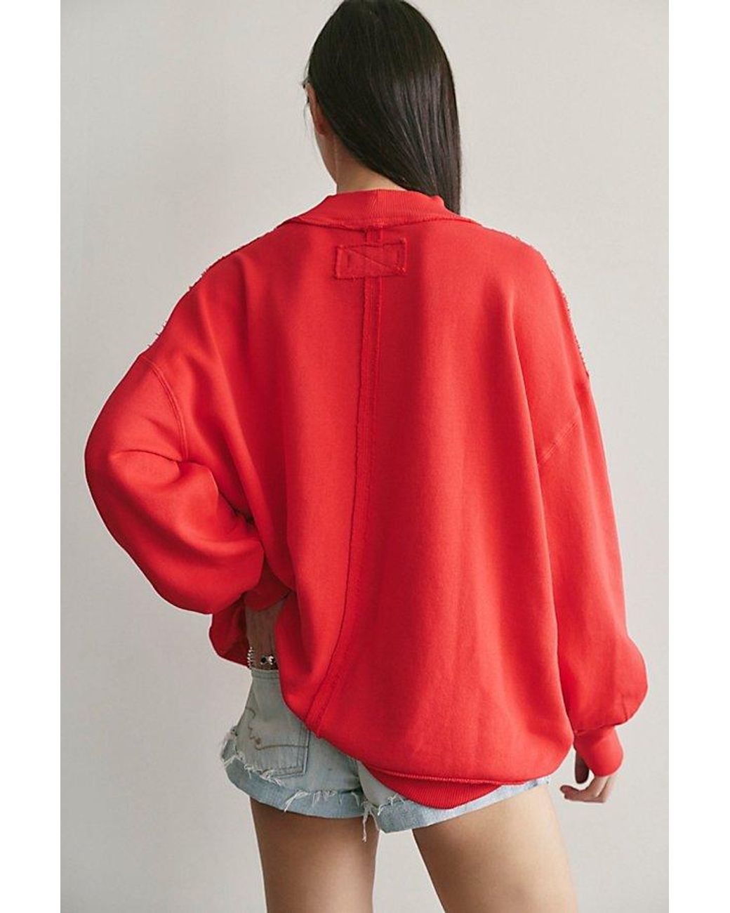 Free People Red Palm Springs Pullover