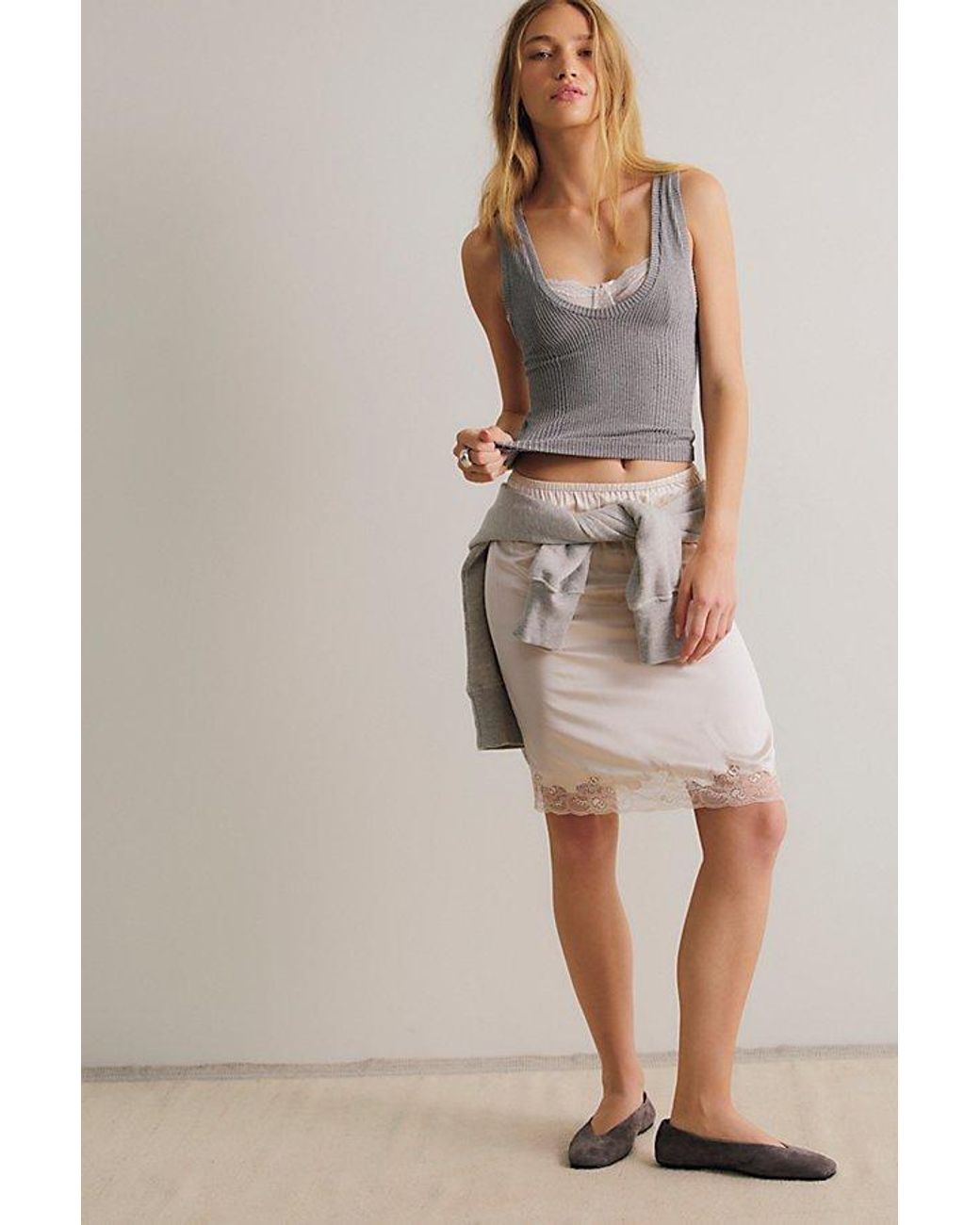 Intimately By Free People Gray Clean Slate Seamless Tank Top