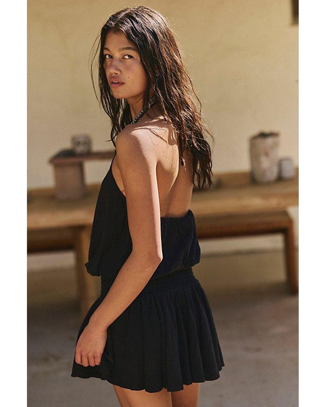 free-est Brown La La Luz Mini Dress By