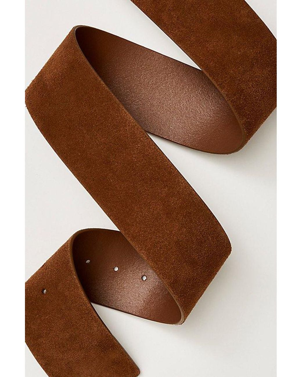 Free People Natural Suede Hex Hip Belt