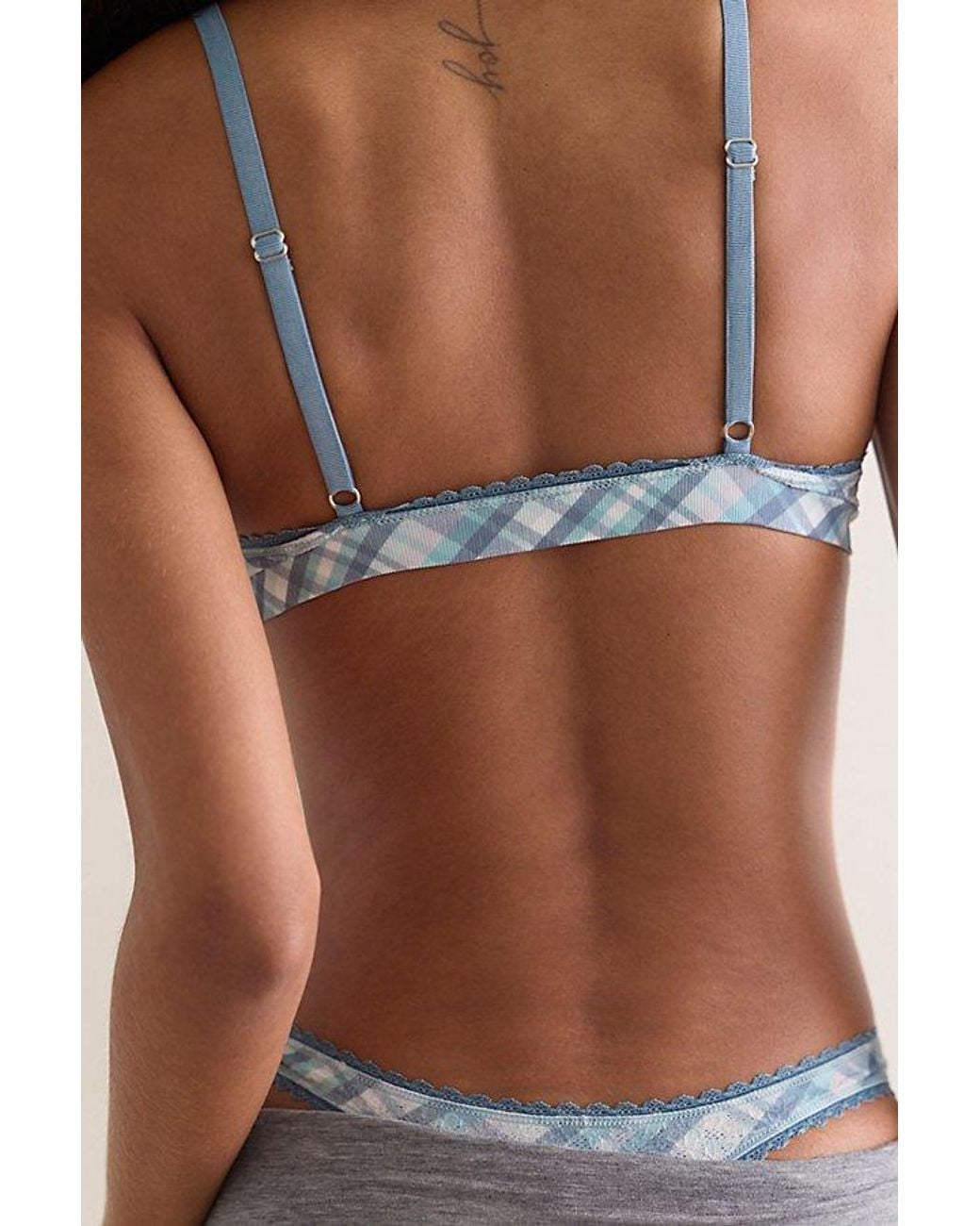 Intimately By Free People Blue Sweet Point Seamless Triangle Bralette By