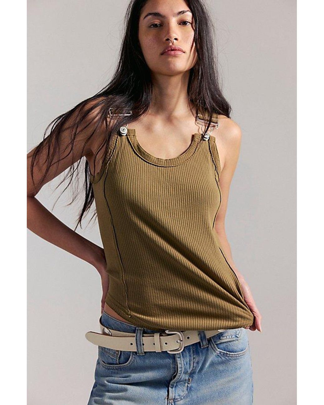 Free People Brown Jamie Tank Top