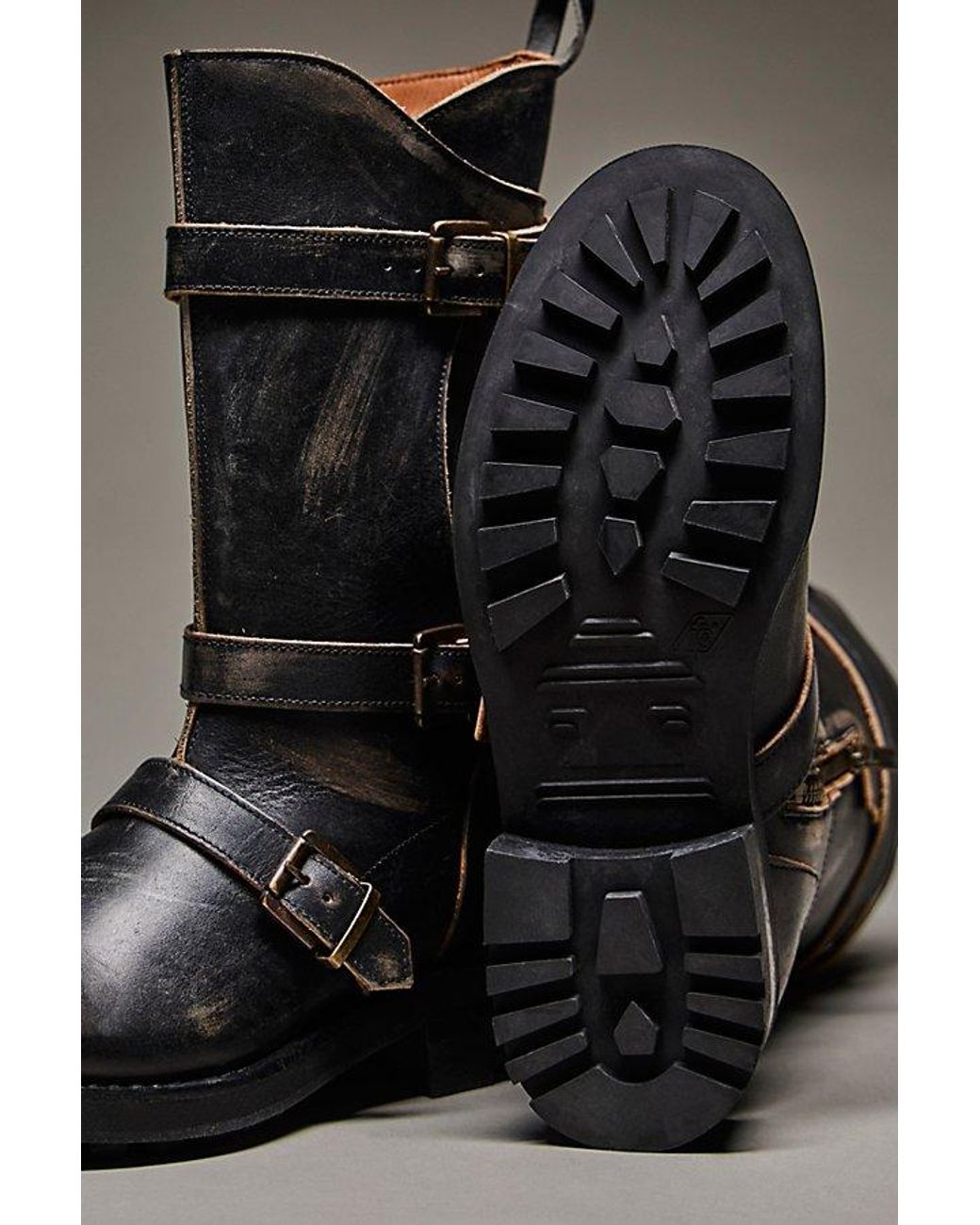Free People Brown Blair Buckle Boots Shoe