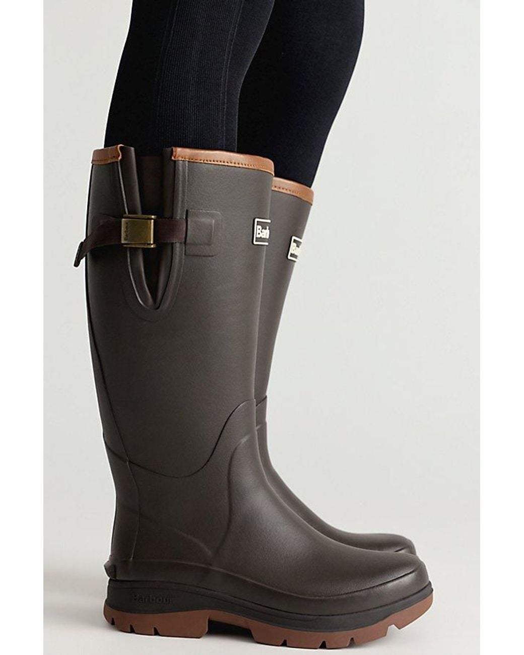 Barbour Black Tempest Tall Wellington Boots Shoe