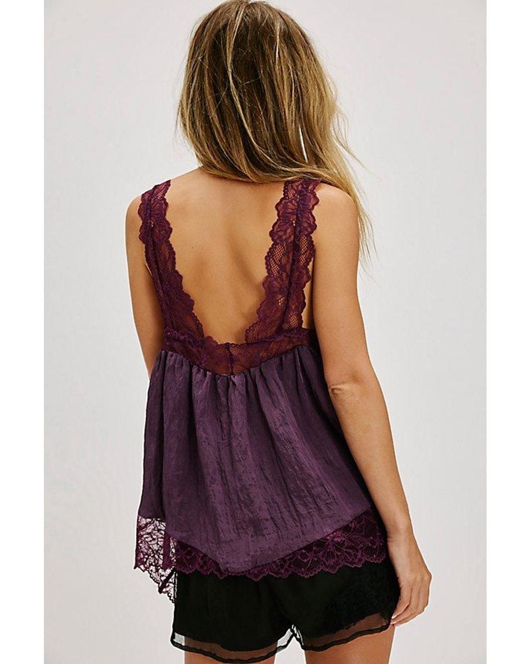 Intimately By Free People Purple Lacey Essential Tunic