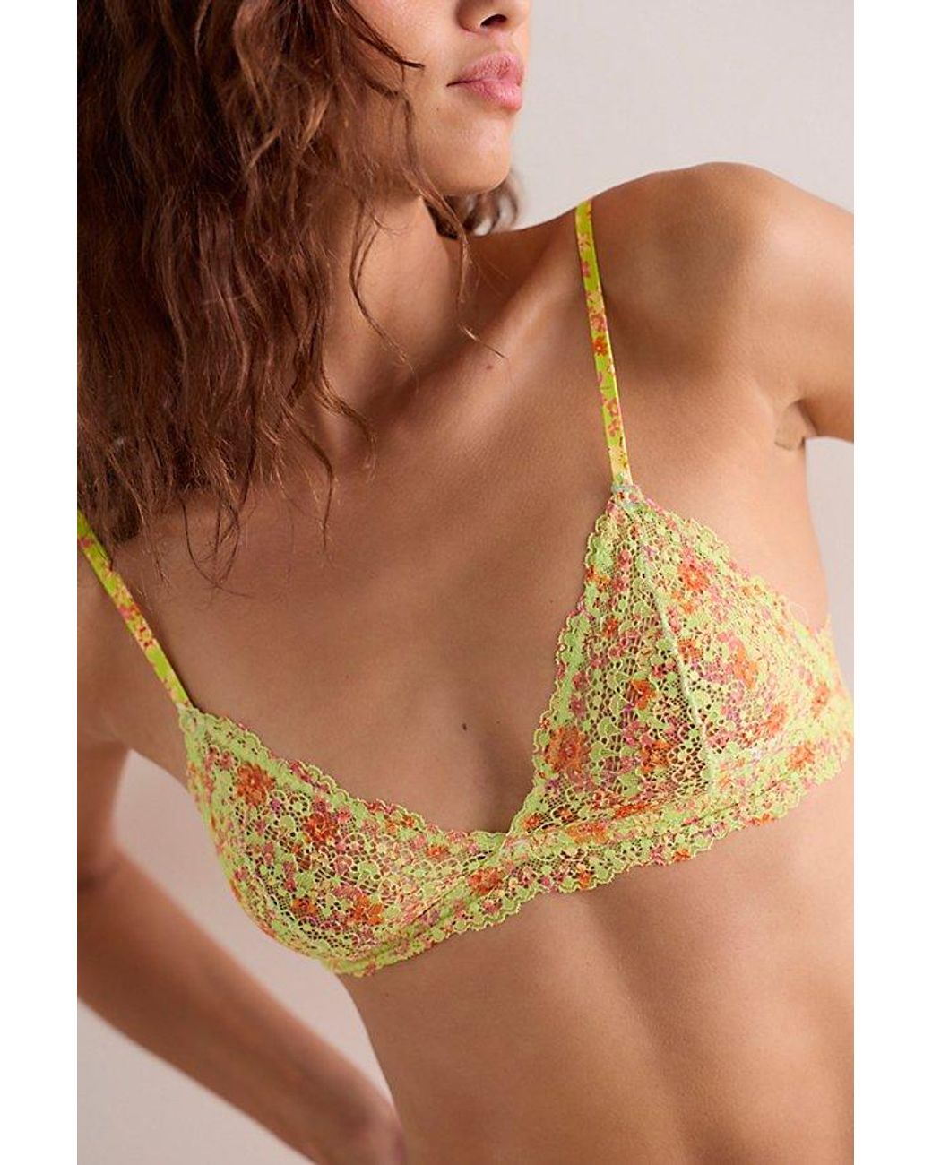 Intimately By Free People Red This Or That Printed Triangle Bralette By
