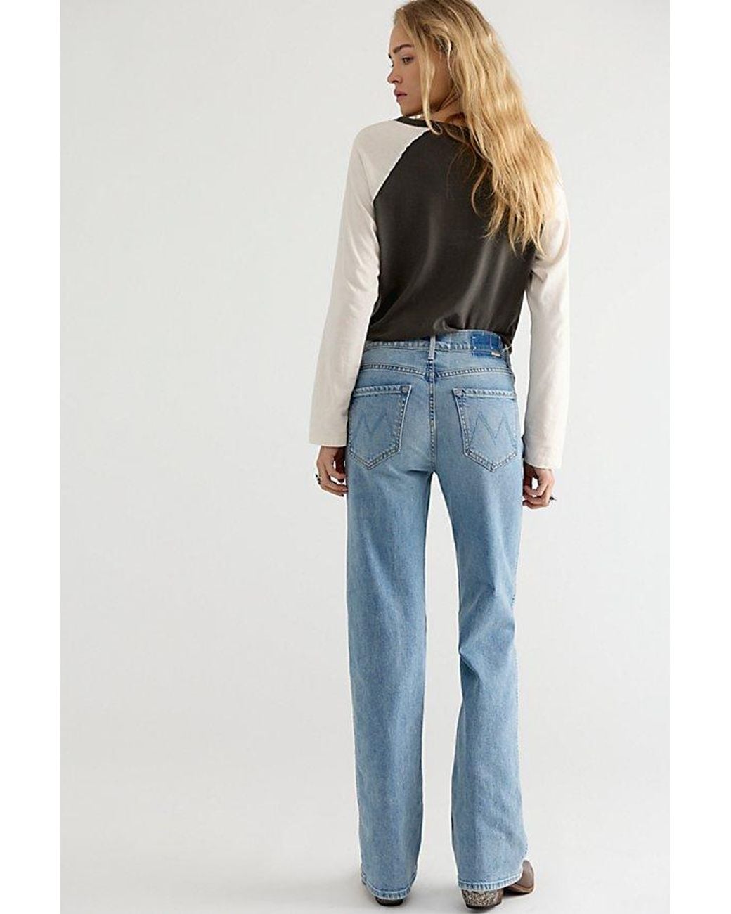 Mother Blue The Kick It Double Sneak Jeans