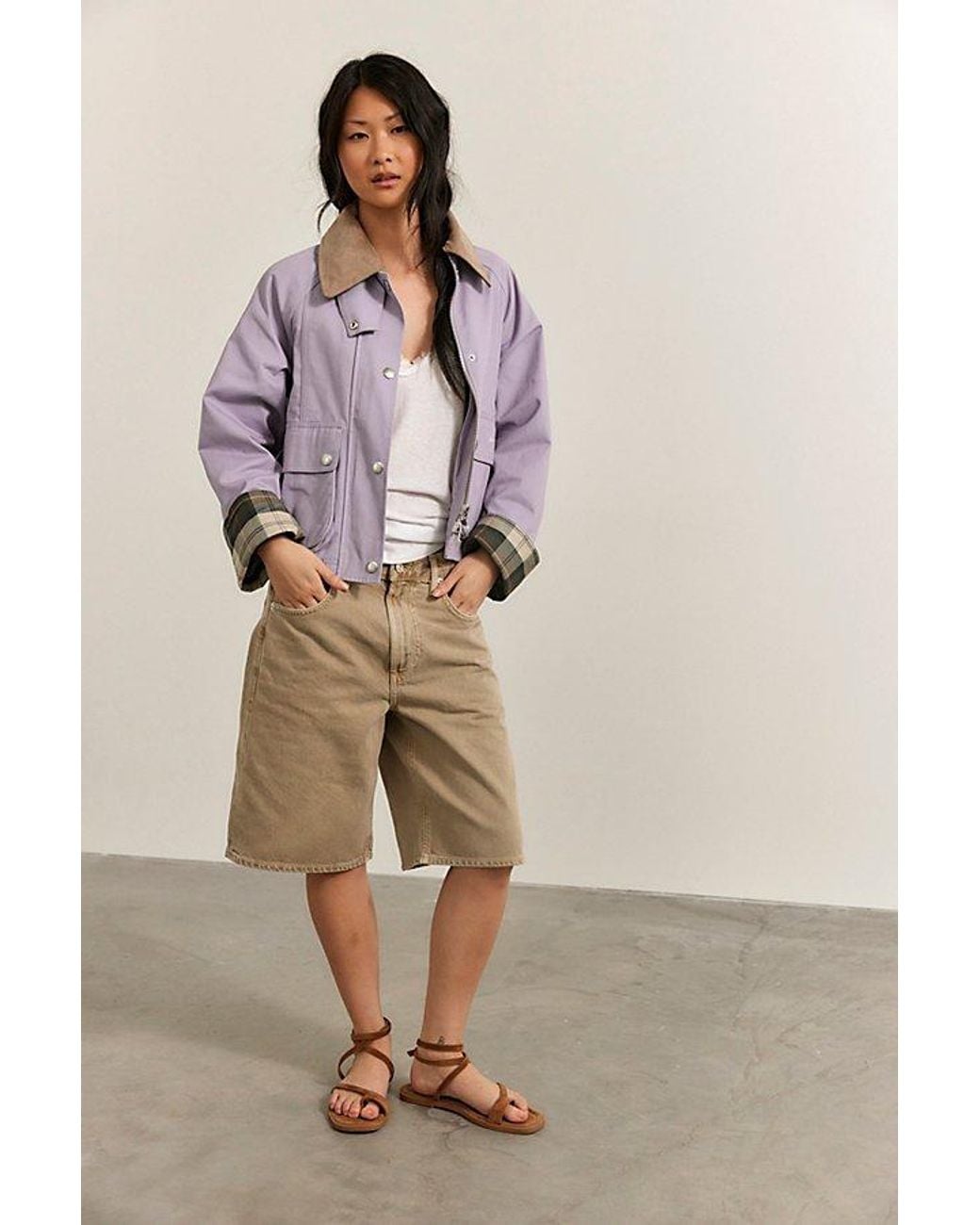 Barbour Purple Cropped Beadnell Casual Jacket