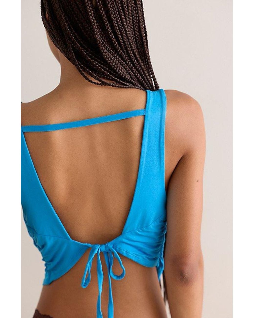 Free People Blue We'Re Going Out Cowl-Neck Cami