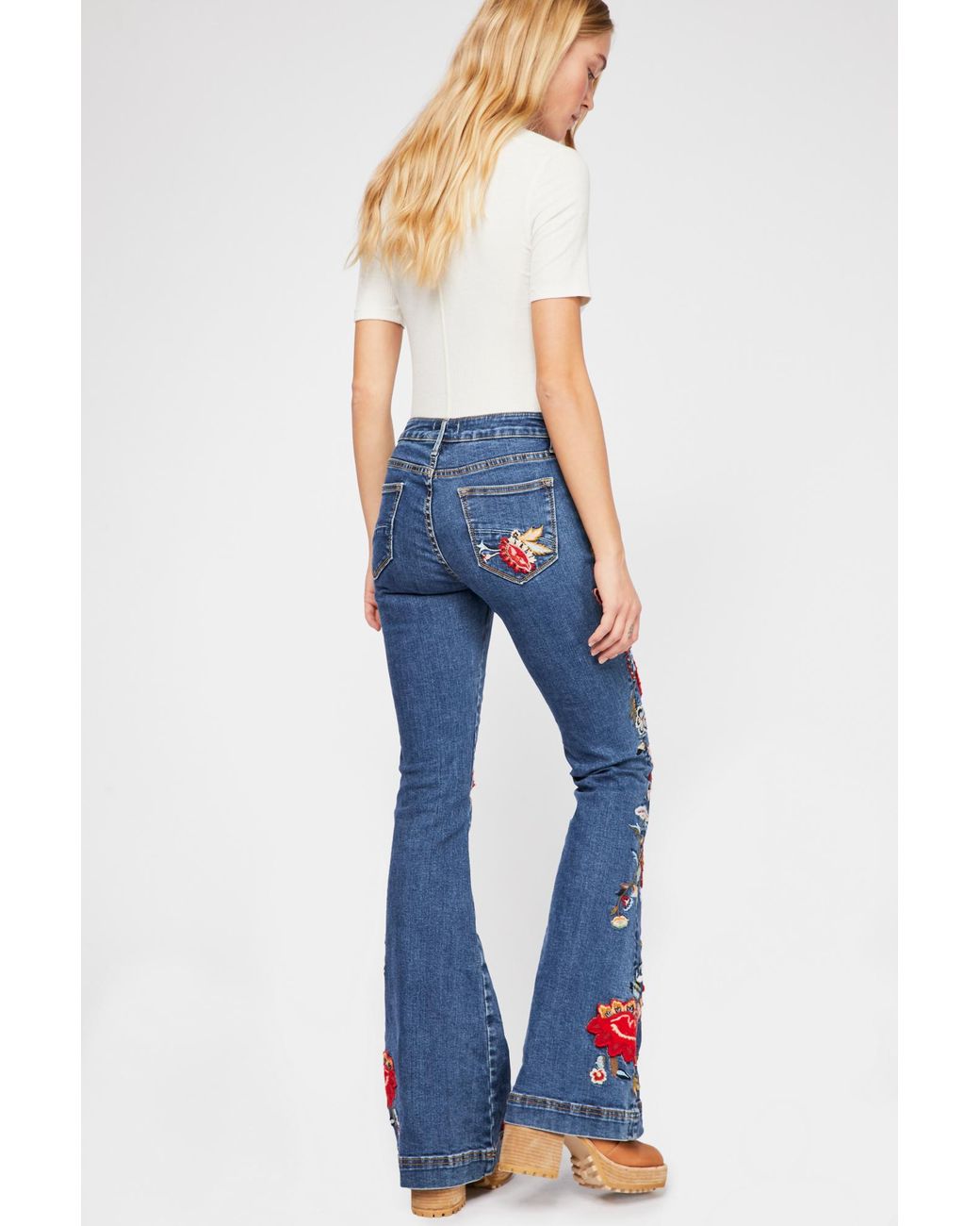 Embroidered Flare Jeans 