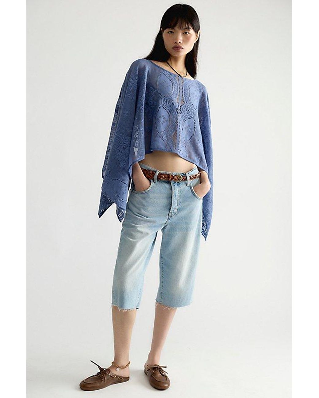 Free People Blue Elsa Poncho