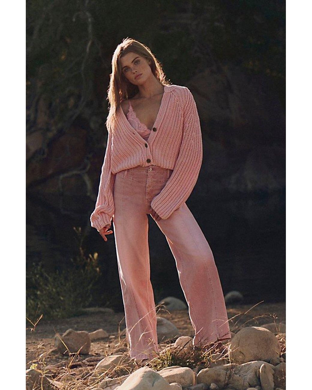 Free People Purple We The Free Libre Wide-Leg Jeans