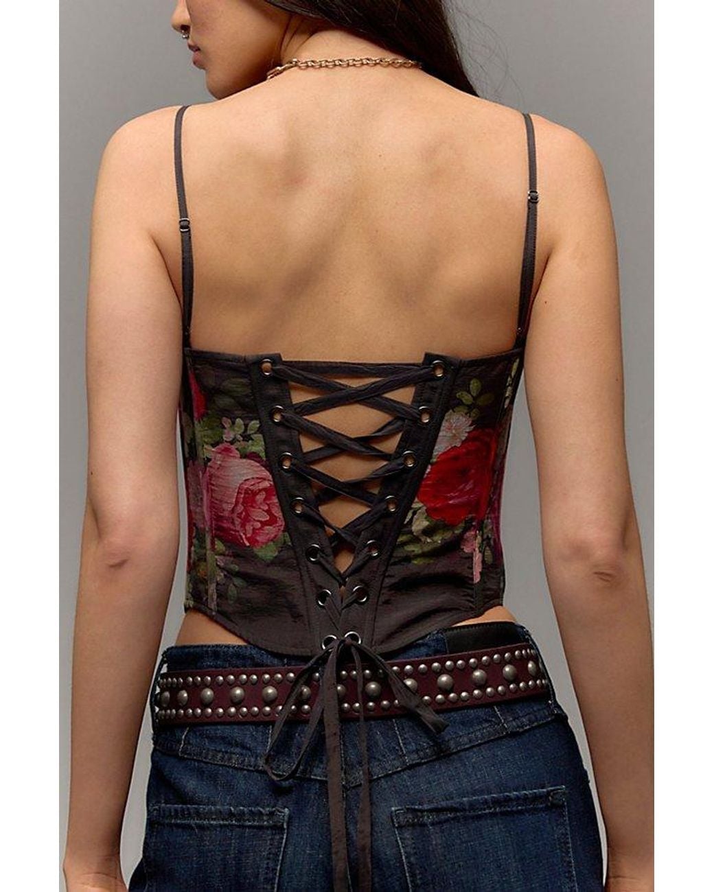 retroféte Brown Moxie Corset Top