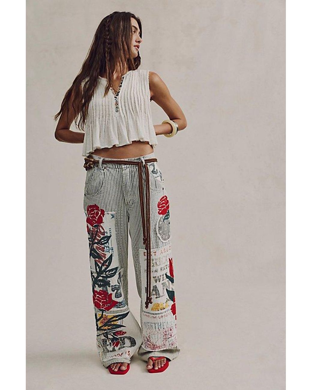 Free People Blue Lost And Found Boyfriend Jeans