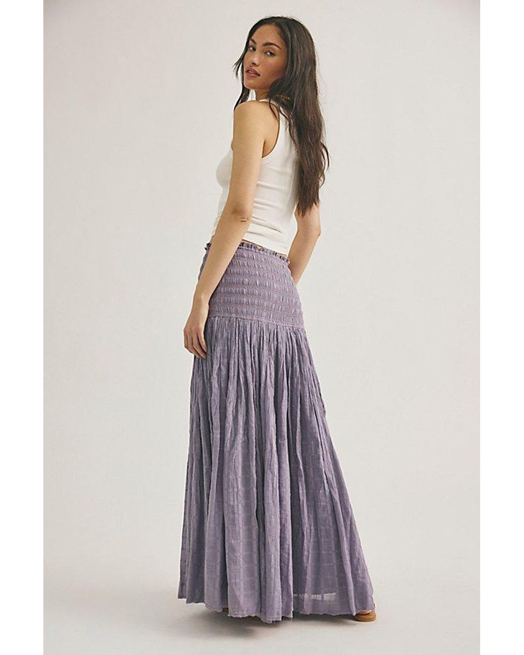 Free People Purple Raven Solid Convertible Maxi Skirt