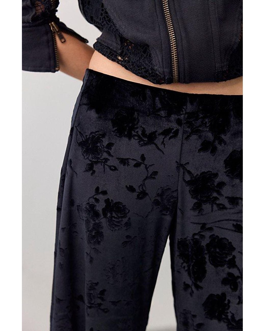 Free People Blue Radiance Velvet Pull-On Pants