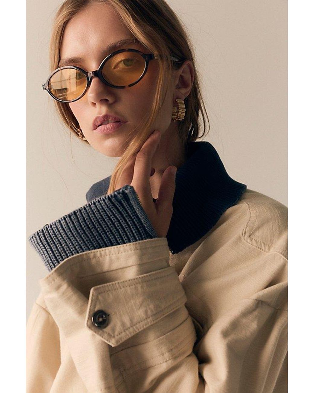 Free People Brown Zuzu Hoop Earrings