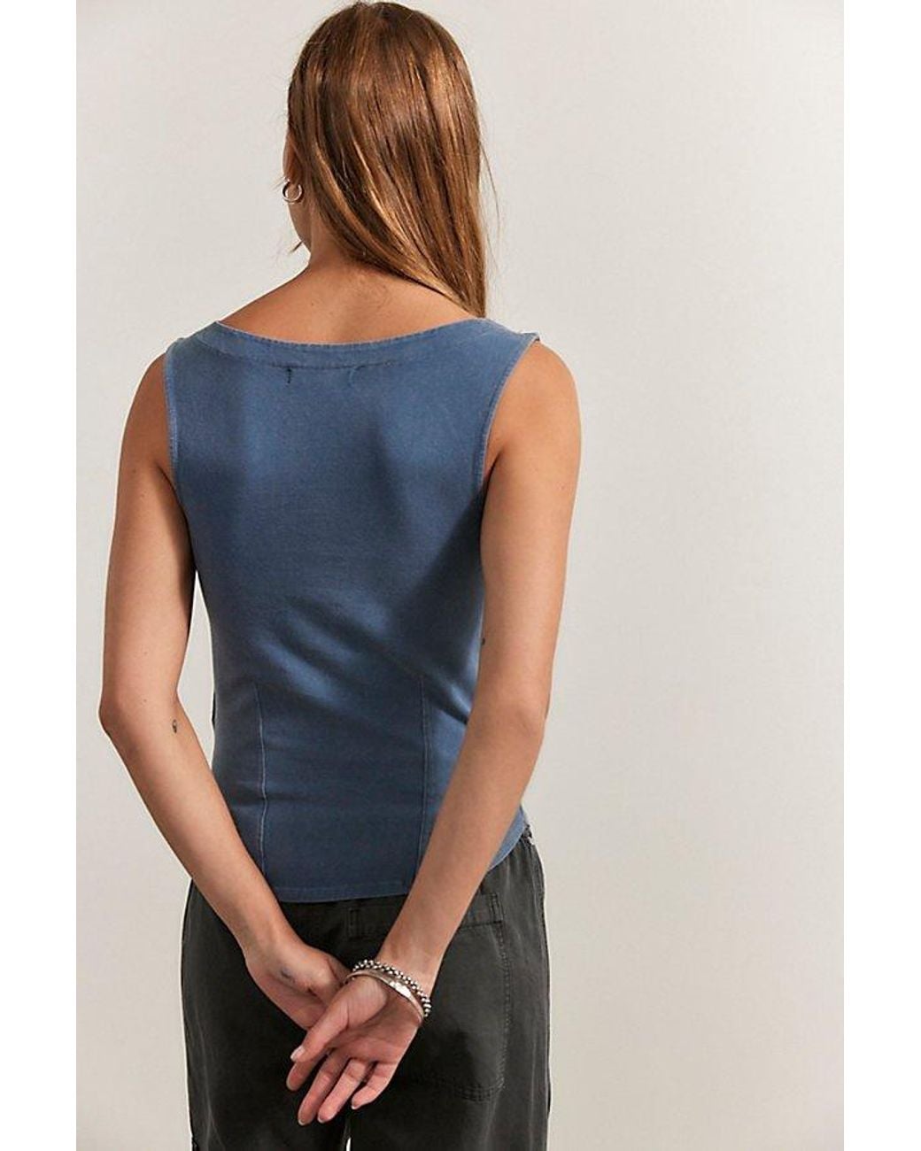 Free People Blue Iconic Tank Top